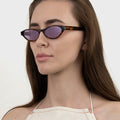 MUSU SCANI VIOLET LUNETTES DE SOLEIL CAT EYE VERRES VIOLETS MONTURE ECAILLE